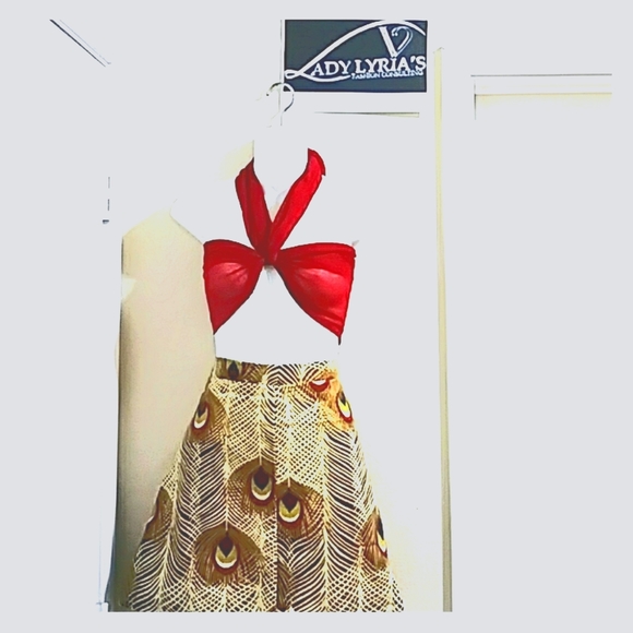 Peacock miniskirt & scarf - Picture 1 of 1